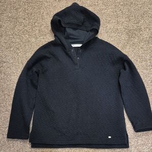 Fig Black Quilted Pullover Hoodie Size Medium